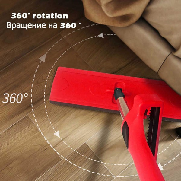 Free-Hand and 360 Degree Rotating Spin Mop with Floor Cleaning