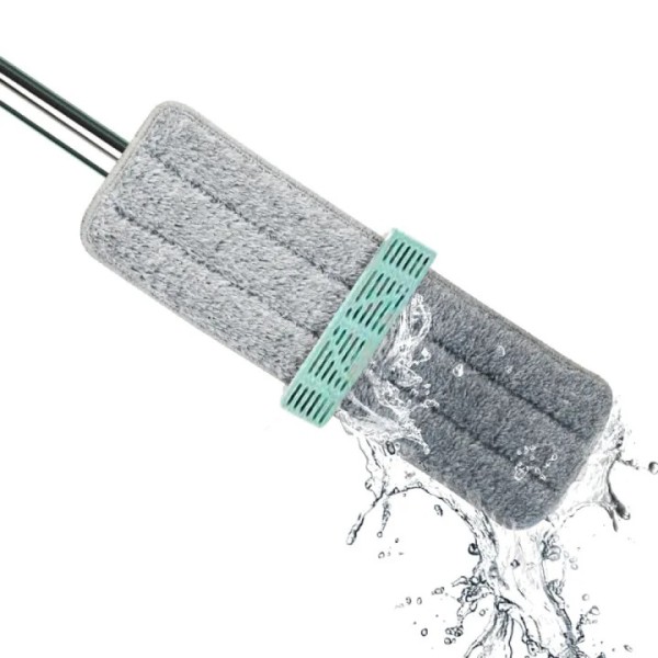 Free Hand Flat Mop with Self‑Wringing System – 360° Rotating Cleaning Mop with 2 Microfiber Pads for Home & Floor Cleaning