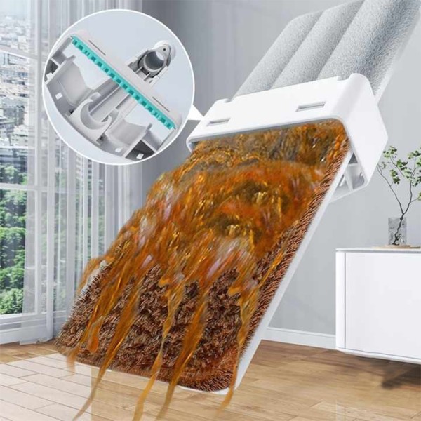 M6 Flat Mop – 360° Rotating Microfiber Floor Cleaning Mop for Home and Office