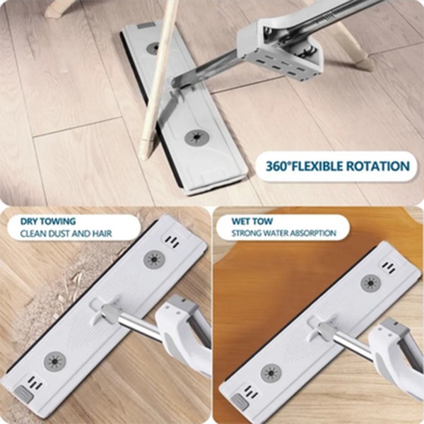 M6 Flat Mop – 360° Rotating Microfiber Floor Cleaning Mop for Home and Office