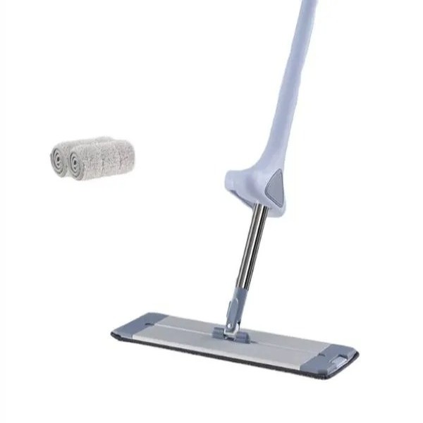 Aluminum Flat Mop – 360° Rotating Microfiber Floor Cleaning Mop