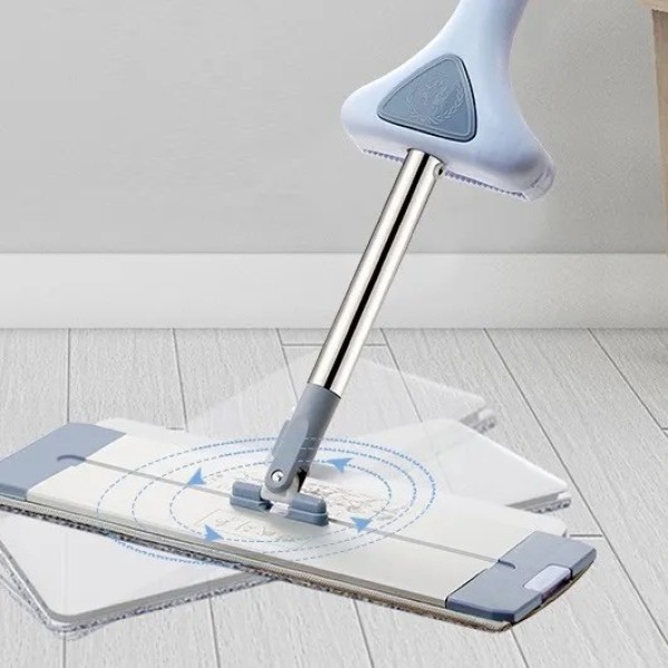 Aluminum Flat Mop – 360° Rotating Microfiber Floor Cleaning Mop