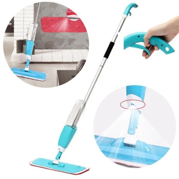 Spray Mop – 360° Rotating Microfiber Floor Cleaning Mop with Refillable Water Spray Bottle