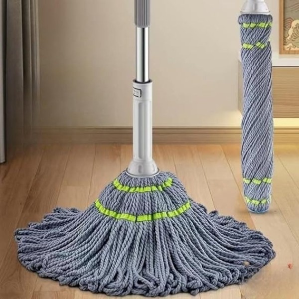 Premium 360° Twist Mop – Super Absorbent Cotton Head, Easy Spin & Quick Dry Floor Cleaning Mop