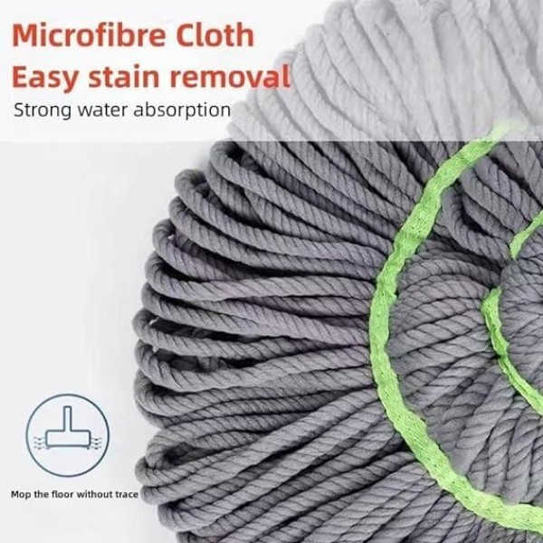 Premium 360° Twist Mop – Super Absorbent Cotton Head, Easy Spin & Quick Dry Floor Cleaning Mop