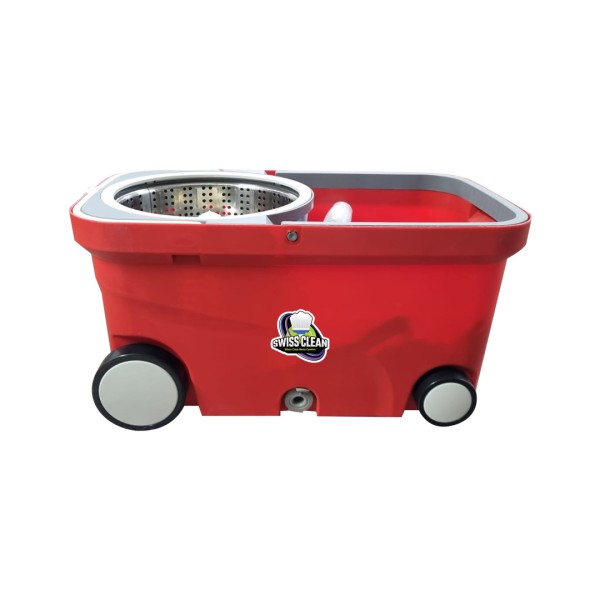 Swiss Clean Super Mop – Modern Technology 360° Spin Mop with Bucket, Extra Brush Head, Easy Floor Cleaning System