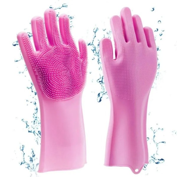 Silicone Hand Gloves – Magic Cleaning Gloves with Built‑in Scrubber, Heat Resistant & Multi‑Purpose for Kitchen Use