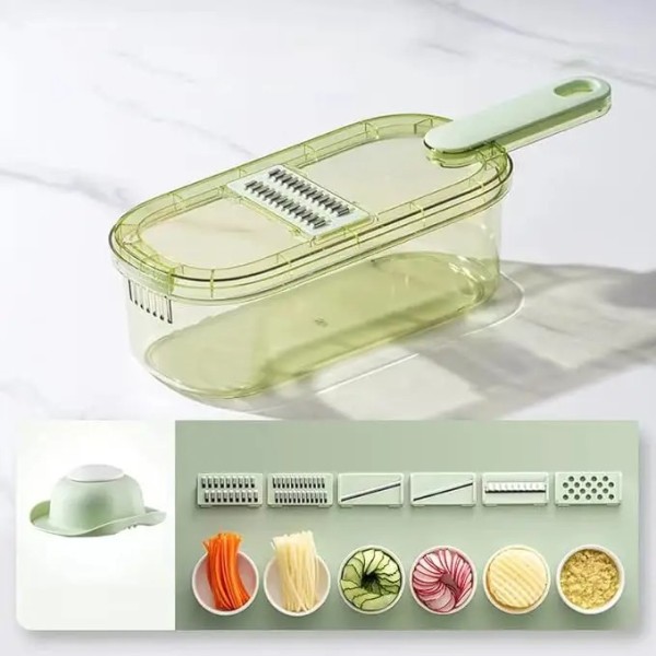 10 in 1 Vegetable Cutter – Multifunctional Slicer, Grater & Chopper with Drain Basket for Kitchen Use