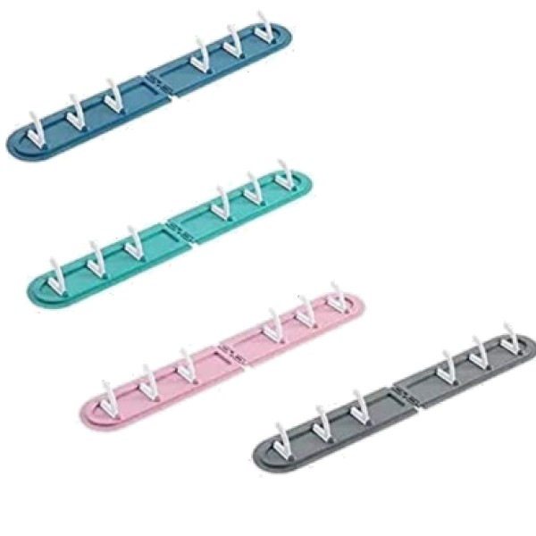 6 in 1 Wall Hook (Plastic) – Multi Hook Hanger Rack for Kitchen, Bathroom & Home Wall Organization