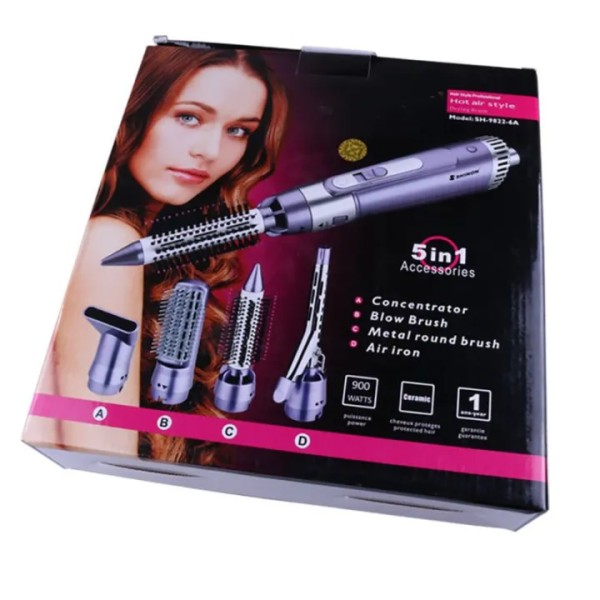 4 in 1 Hair Dryer – Multifunctional Hot Air Brush, Hair Curler, Straightener & Volumizer Styling Set