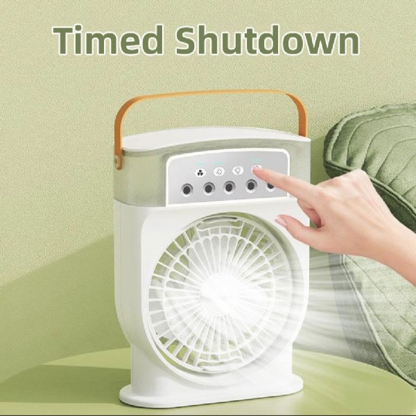 Rechargeable Air Cooler Fan – Portable Mini Cooling Fan with LED Light & Multiple Speed Control for Home, Office & Outdoor