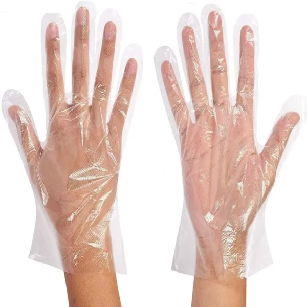 China Disposable Hand Gloves – 100 Pcs Pack, Thick Plastic Gloves for Kitchen, Cleaning & Daily Use