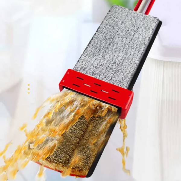 Red Flat Mop, Hands-free Cleaning, 360 Rotatable Mop, Microfiber Floor Mop, Smart Home Tool