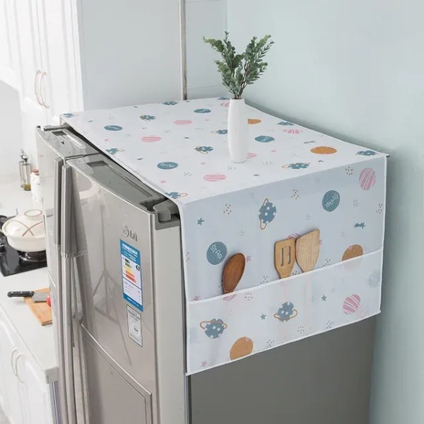 Freeze Cover,Refrigerator Top Cover with Storage Pocket, Cartoon Print Fridge Cover