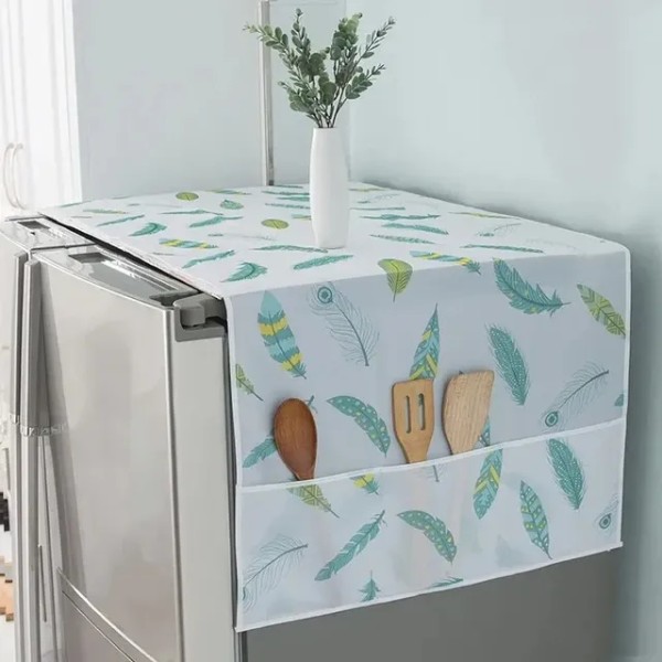 Freeze Cover,Refrigerator Top Cover with Storage Pocket, Cartoon Print Fridge Cover