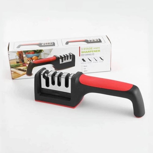 Knife Sharpener Black.Professional Knife Sharpening Tool.Stage Kitchen Knife Sharpener