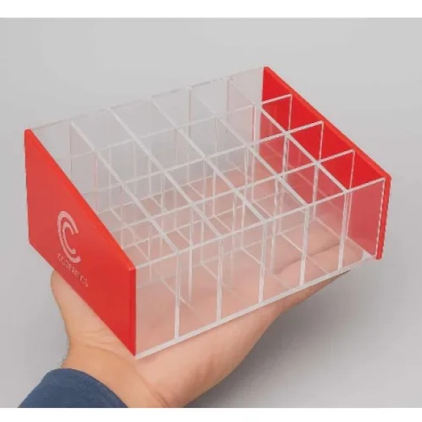 Lipstick Holder, Clear Lipstick Storage Box. 12-15 Slot Lipstick Organizer | Transparent Makeup Storage Stand for Vanity & Dressing Table