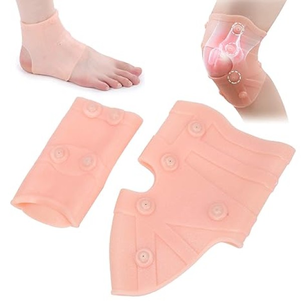 Magnet Ankle Pad,Silicone Heel Pain Relief Pad, Magnetic Therapy Ankle Support , Reusable Heel Protector for Foot Pain & Crack Healing