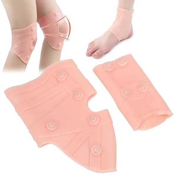 Magnet Ankle Pad,Silicone Heel Pain Relief Pad, Magnetic Therapy Ankle Support , Reusable Heel Protector for Foot Pain & Crack Healing
