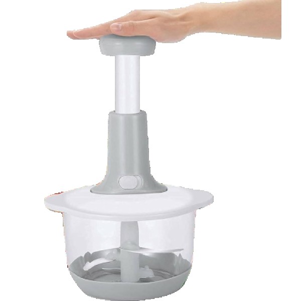 Manual Food Processor ,Hand Press Vegetable Chopper, Manual Kitchen Food Processor for Onion, Garlic, Vegetables, Nuts & Fruits ,Quick Chopper with Sharp Blades