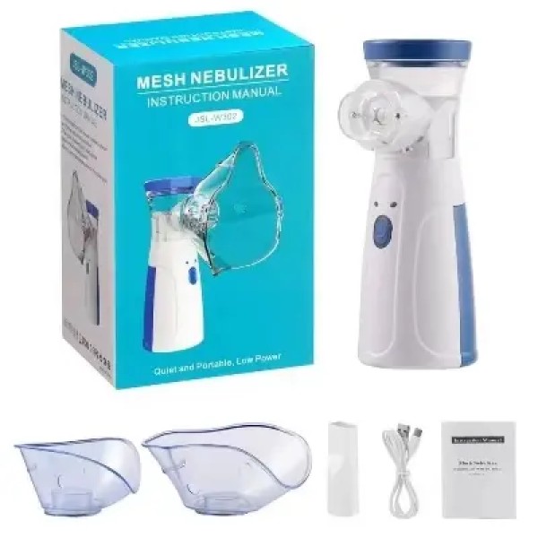 Mesh Nebulizer JSLW302 , Handheld Nebulizer Machine for Asthma & Cough ,USB Rechargeable Silent Nebulizer . Adult & Kids Inhaler Machine