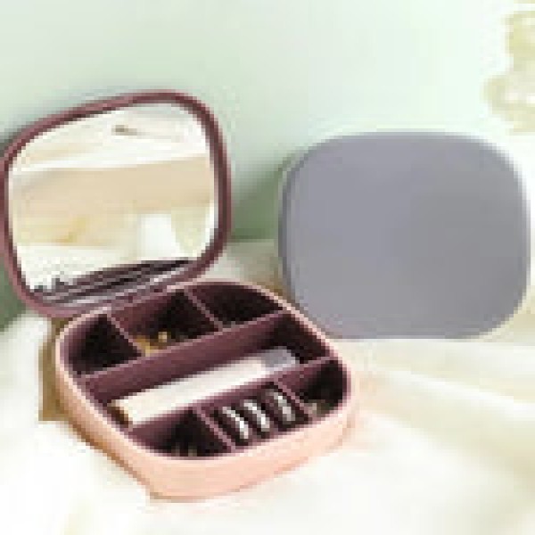Mini Jewelry Box. Portable Travel Jewelry Case with Mirror.Compact Jewelry Storage Box for Rings, Earrings, Necklace .Gift for Women & Girls