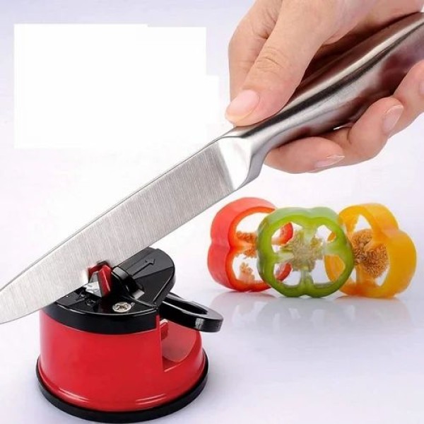 Mini Knife Sharpener,Suction Cup Knife Sharpener,Portable 2-Stage Knife Sharpener with Suction Base ,Kitchen Knife Sharpener for Home & Camping