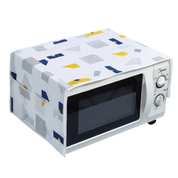 Oven Cover, Microwave Oven Dust Cover, Geometric Print Oven Cover with Storage Pocket,Kitchen Appliance Protector for Microwave & Toaster Oven