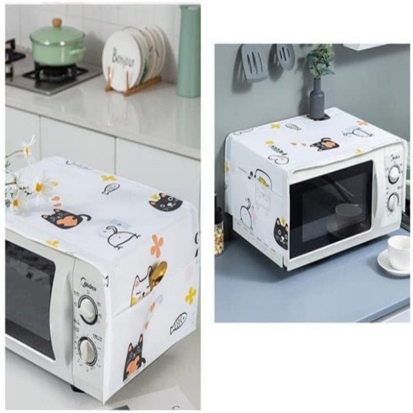 Oven Cover, Microwave Oven Dust Cover, Geometric Print Oven Cover with Storage Pocket,Kitchen Appliance Protector for Microwave & Toaster Oven