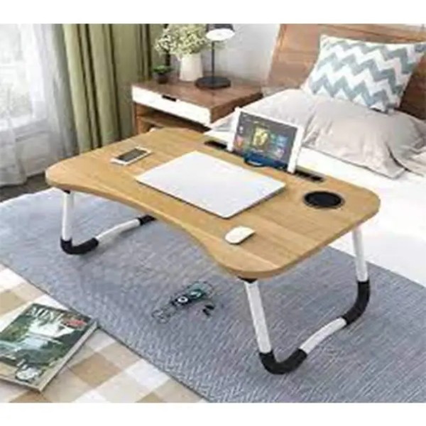 Portable Laptop Table,Adjustable Bed Table with Tablet Slot,Foldable Laptop Stand for Bed, Sofa & Floor,Multi-Function Portable Desk with Mouse Pad & Cup Holder