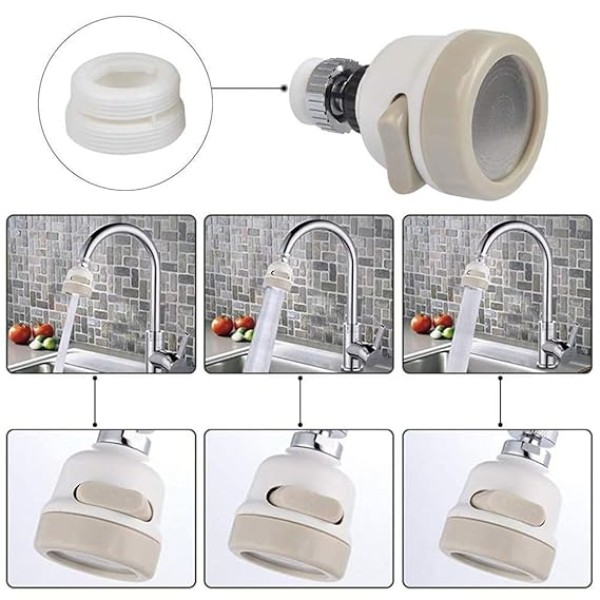 Rotate Water Tap , Water Saver Faucet Extender with 2 Modes,Kitchen & Bathroom Faucet Extender with Shower & Spray Mode 360 Degree Swivel Water Tap Adapter