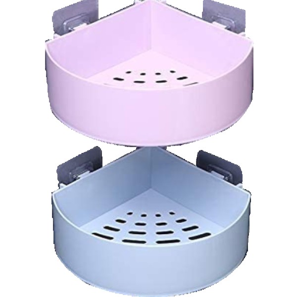 Triangle Bathroom Shelf (Bangla),Corner Shower Rack with Adhesive , Drill-Free Bathroom Organizer,Shampoo Soap Storage Rack for Bathroom & Kitchen,