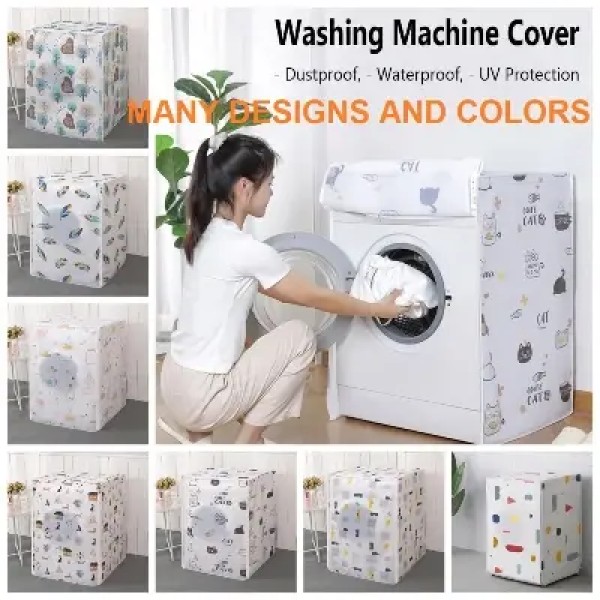 Washing Machine Cover ,Washing Machine Dust Cover with Lid Flap,Waterproof Top Load Washing Machine Cover ,Floral Print Washer Protector for Home & Laundry