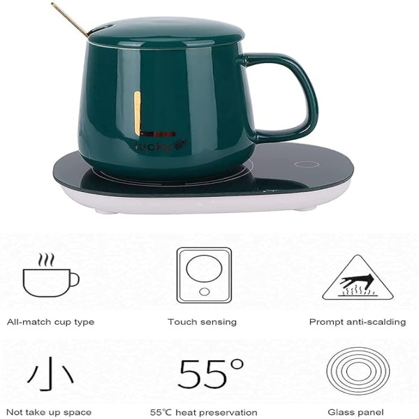 Electric Coffee Warmer,Mug Warmer with Auto Shut-Off,Smart Coffee Cup Warmer for Office & Home ,USB Electric Mug Warmer with Touch Control , 55°C Constant Temperature Warmer Plate