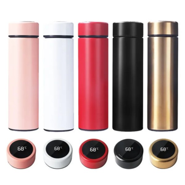LED Flask,Smart Water Bottle with Temperature Display,500ml Stainless Steel Vacuum Flask,Hot & Cold Water Bottle with LED Touch Screen