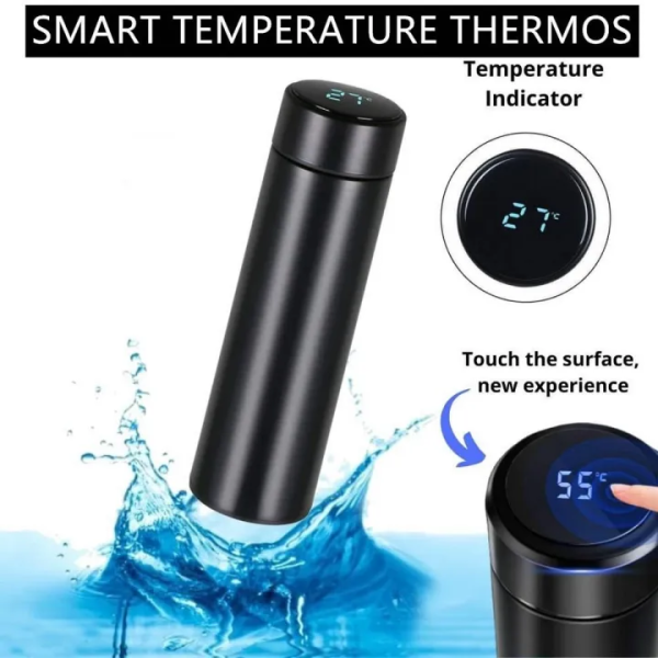 LED Flask,Smart Water Bottle with Temperature Display,500ml Stainless Steel Vacuum Flask,Hot & Cold Water Bottle with LED Touch Screen
