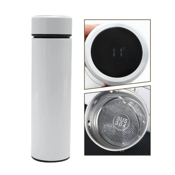 LED Flask,Smart Water Bottle with Temperature Display,500ml Stainless Steel Vacuum Flask,Hot & Cold Water Bottle with LED Touch Screen