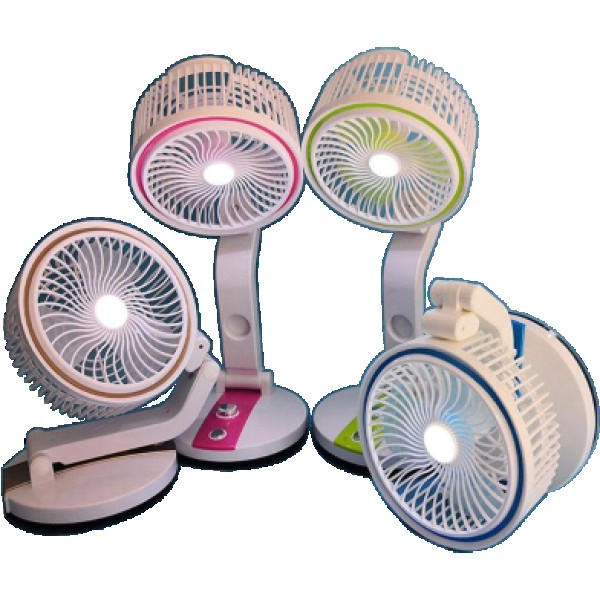 New Rechargeable Folding Table Fan,USB Rechargeable Desk Fan with LED Light,Portable Folding Fan for Home, Office & Travel | 3 Speed Desk Fan with Night Light
