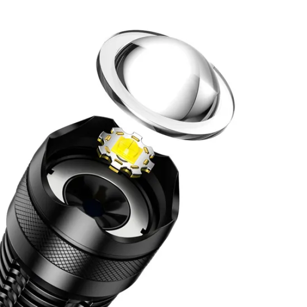 Rechargeable Tactical LED Flashlight, USB Rechargeable High Power Torch Light,Zoomable LED Flashlight with Multiple Modes ,Tactical Flashlight for Camping, Hiking & Emergency