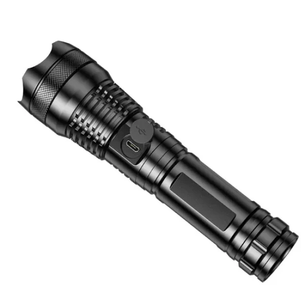 Rechargeable Tactical LED Flashlight, USB Rechargeable High Power Torch Light,Zoomable LED Flashlight with Multiple Modes ,Tactical Flashlight for Camping, Hiking & Emergency
