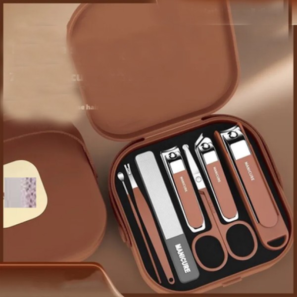 Premium 7 Piece Manicure Set  The Perfect Grooming Gift Kit,Premium 7 Piece Manicure Set, The Perfect Grooming Gift Kit,Stainless Steel Nail Care Kit with Case ,7-in-1 Manicure Pedicure Set for Men & Women