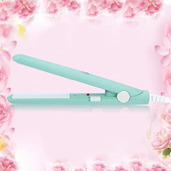 Portable Mini Hair Straightener and Curler, 2-in-1 Ceramic Flat Iron,Mini Hair Straightener for Travel & Touch-ups,Ceramic Plate Hair Styler for Straight & Curly Hair