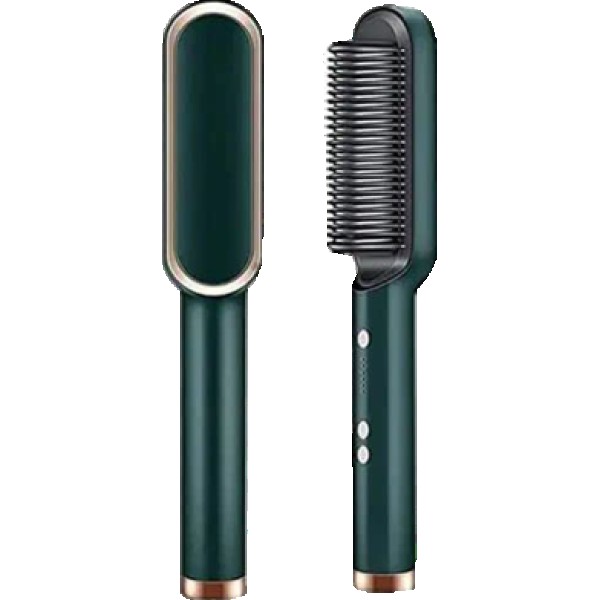 Professional 2 in 1 Hair Straightener Brush,Electric Hair Straightener Comb with LCD Display,Ionic Ceramic Hair Straightening Brush for All Hair Types,Fast Heating Anti-Scald Hair Straightener Brush