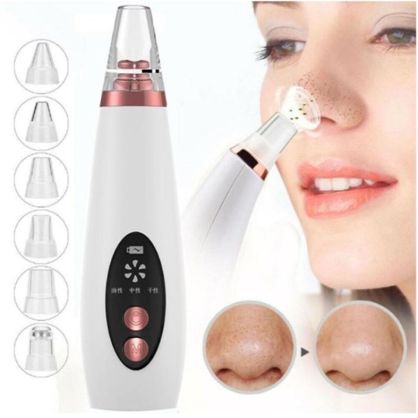 USB Rechargeable Multifunctional Blackhead Remover, Electric Vacuum Pore Cleaner with 3 Suction Levels, USB Rechargeable Blackhead & Acne Remover for Oily, Normal & Dry Skin, Professional Facial Pore Vacuum Cleaner