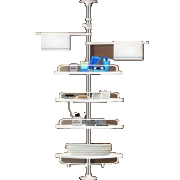 4 Layer Multi Corner Shelf A No-Drill Storage Solution,No-Drill Tension Pole Corner Storage Rack,4-Tier Bathroom Kitchen Corner Shelf with Towel Bars, Adjustable Height Corner Storage Solution,No-Drill Multi-Purpose Organizer