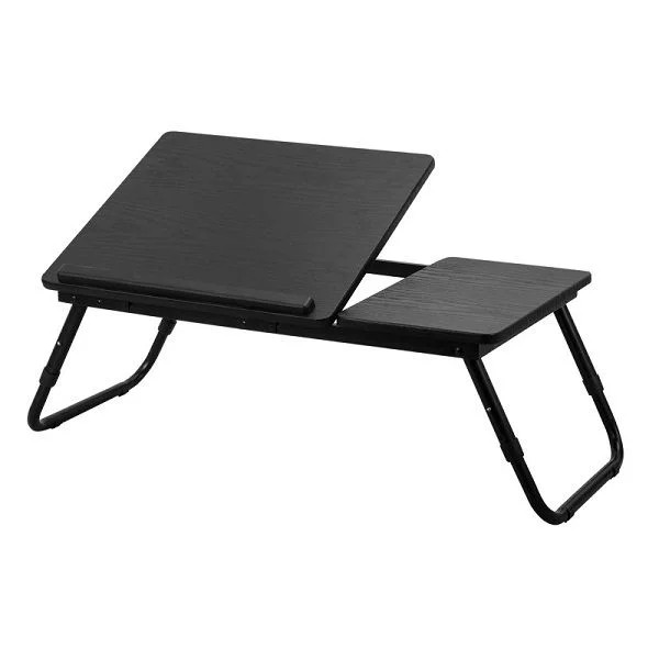 Foldable Double Head Laptop Table, Adjustable Laptop Desk with Mouse Pad & Cup Holder,Foldable Bed Table for Laptop with Side Table, Portable Laptop Stand for Bed, Sofa & Floor