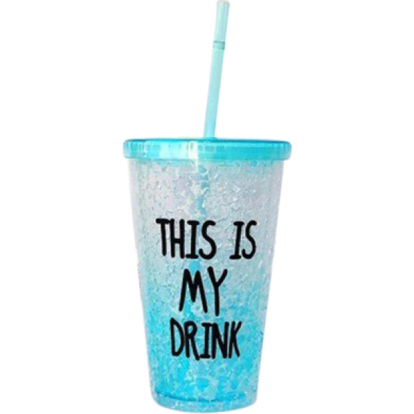 This Is My Drink Sipper With Straw Water Bottle, Reusable Freezer Gel Cu,p with Straw, This Is My Drink Tumbler with Lid & Straw, BPA-Free Freezer Gel Cup for Cold Drinks, Smoothies & Juice