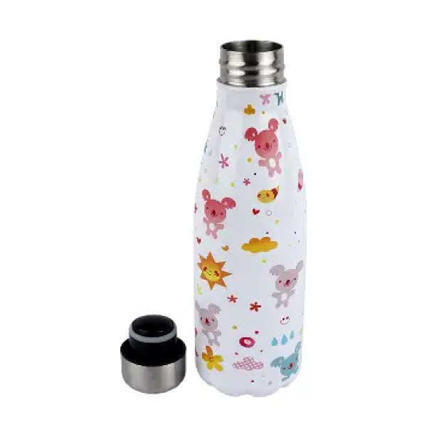 Insulated Stainless Steel Water Bottle, Cute Cartoon Design Water Bottle for Kids & Adults,Icy Brand Insulated Water Bottle with Rainbow & Koala Print,BPA-Free Stainless Steel Water Bottle for School, Office & Travel