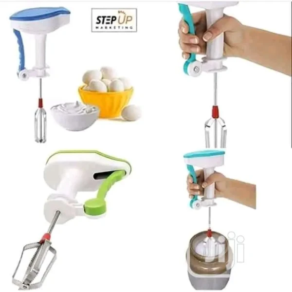 Non-Electric Manual Hand Blender,The Power-Free Solution for Beating Eggs & Mixing Batter, Manual Hand Mixer Without Electricity ,Stainless Steel Egg Beater for Cake, Cream & Sauce, Power-Free Kitchen Tool