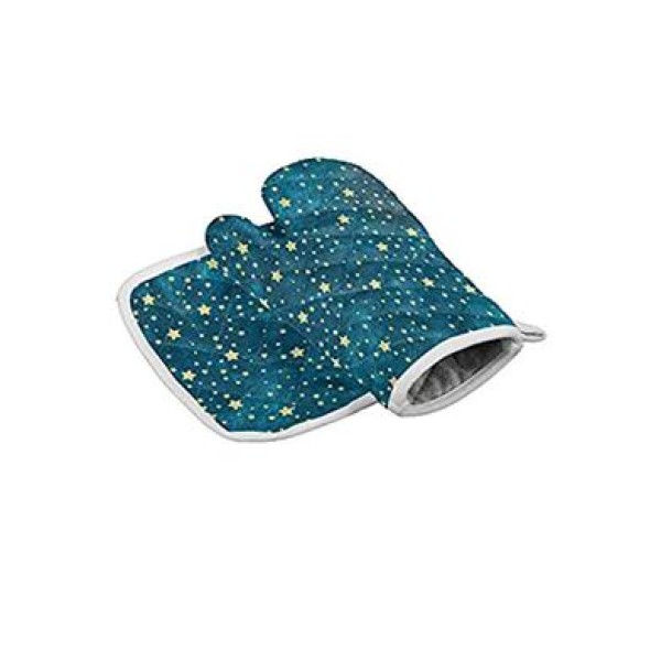 Multicolor Printed Cotton Oven Mitts and Pot Holder,Heat Resistant Kitchen Gloves & Pot Holder Set,Cotton Oven Mitt with Star & Paisley Print ,Kitchen Safety Gloves for Baking, Cooking & Grilling